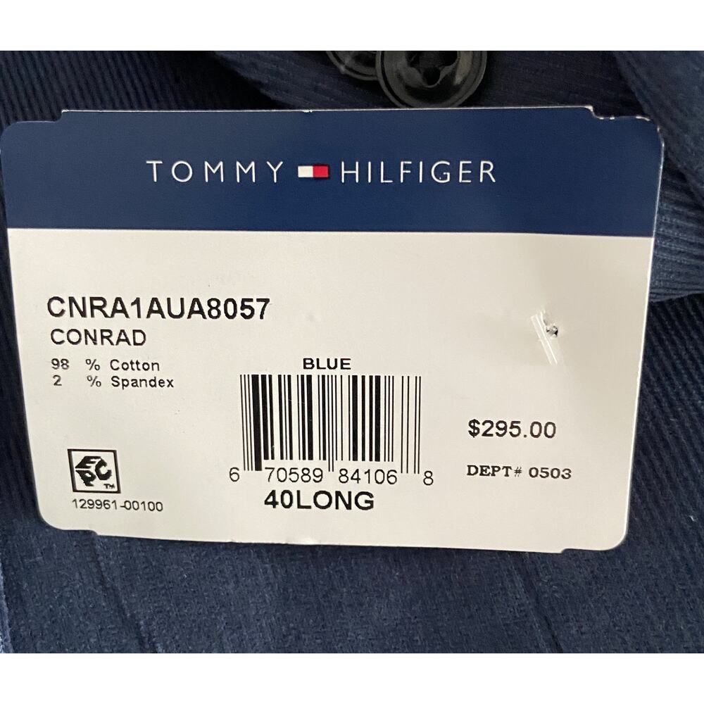 Tommy Hilfiger Sport Coat Men's 40 Long TH Flex Corduroy Lined Conrad Blue NEW - Picture 9 of 11